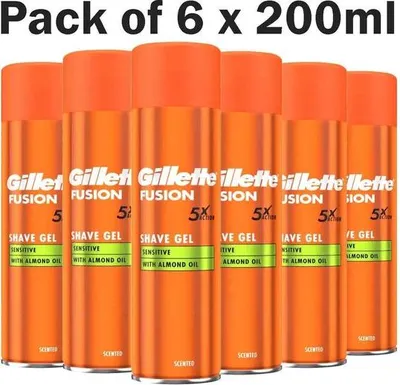Immagine prodotto di Gillette Fusion5 Gel da barba ultra sensibile - Confezione vantaggiosa da 6x200ml