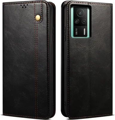 Image de Etui pour Xiaomi Redmi K60E, étui en cuir avec fonction stand noir
