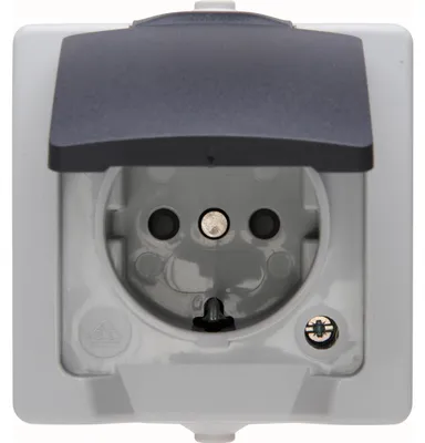 Produktbild von Kopp 107856005, CEE 7/3, CEE 7/4, Grau, 250 V, 16 A