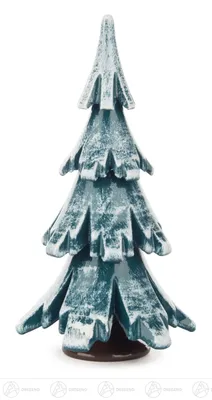 Produktbild von Massivholzbaum grün-weiß (9cm) von Dregeno Seiffen