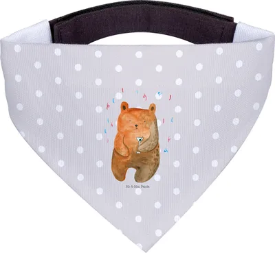 Produktbild von Mr. & Mrs. Panda Halstuch Hund Bär Party - Grau Pastell - Geschenk, Teddy, Geburtstagsgeschenk, Hundehalstuch, Geburtstag, Hunde, Tuch, Für, Gute Laune, Schal, Lustig