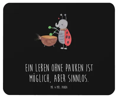 Produktbild von Mr. & Mrs. Panda Mauspad Pauken Leben - Schwarz - Geschenk, Lernen, Mouse Pad, Orchester, Mousepad, mausteppich, Musikinstrument, computer, klassische Musik, laptop