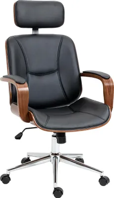Produktbild von Bürostuhl Ergonomischer Schreibtischstuhl mit Hoher Rückenlehne, Abnehmbarer Kopfstütze für Home-Office Schwarz
