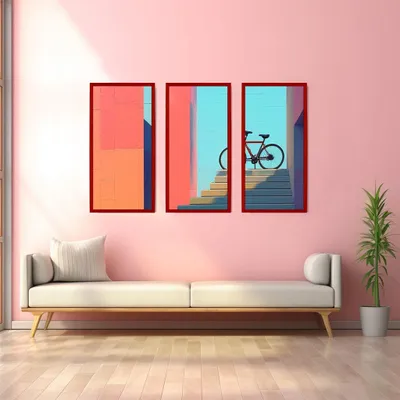 Produktbild von MG Design Rot Bilderrahmen 40 x 80 cm - Aus echtem Holz mit Acrylglas, zum Aufhängen & Aufstellen, für Fotos, Poster & Puzzle