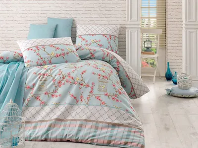 Obrázok produktu pre L'Essentiel Linge de Maison, Begonvilla- EPF2842, tyrkysová, periny, 65% bavlna / 35% polyester