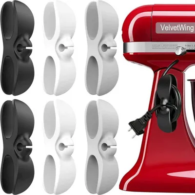 Produktbild von Kabel Organizer für Geräte, 6 Stück Kabelaufwickler Selbstklebend Kabelclips Kabelhalter Kabelwickler Kabelführung Kabelverkürzer Kabelaufwicklung für Küchengeräte Mixer Reiskocher Air Fryer (6 Stück)