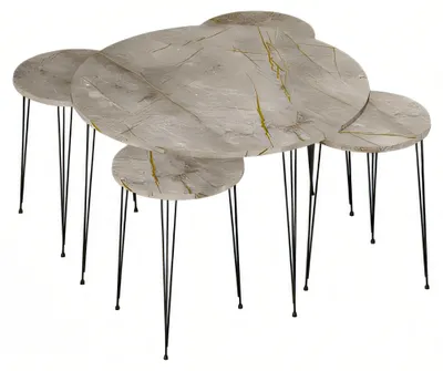 Immagine prodotto di Tavolino moderno in legno grigio con tavolini