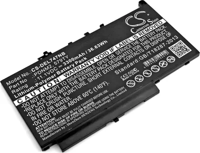 Image de TECHTEK Batterie pour ordinateur portable compatible avec [Dell] Latitude 12 E7270, Latitude 12 E7470, Latitude E7270, Latitude E7470 remplace 021X15