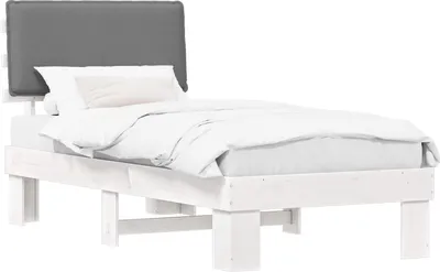 Immagine prodotto di Letto con Testiera Rivestita Grigio chiaro 90 x 190 cm