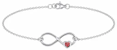 Produktbild von Fußkette Fußkettchen Herz Zirkonia Unendlich 925 Silber Damen verstellbar