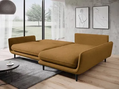 Produktbild von DOMO-HOME Ecksofa mit Schlaffunktion SOLANO – Elegantes Skandinavisches Ecksofa 260x167cm| Bettkasten und Holzbeinen für Komfort und Stil | Hochwertigen Materialien | Farbe braun | Rechts