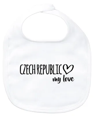Produktbild von Huuraa Baby Lätzchen Czech Republic my love White Klettverschluss Baumwolle Latz Geschenkidee