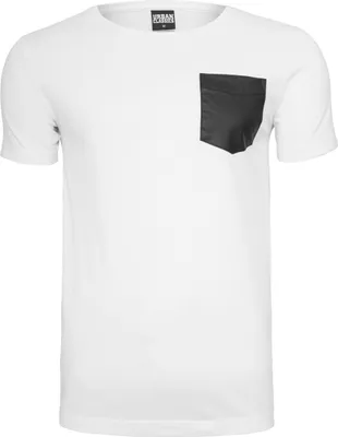 Produktbild von Urban Classics - SLUB Kunstleder POCKET Shirt weiß - S