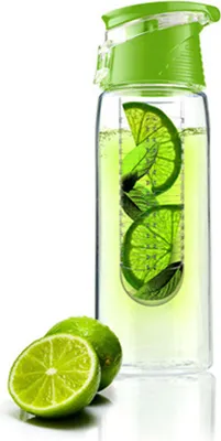 Zdjęcie produktu dla Asobu Pure Flavour 2 Go, 600 ml, Codzienne użytkowanie, Wędrówki, Sport, Limonka, Przezroczysty, Tritan, Pokrywka z klapką