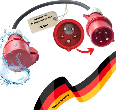 Produktbild von CEE Phasenwendeset Adapterleitung 16A 5G1,5 H07RN-F 0,5m