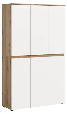 Image de Scarpa armoire de rangement 6 portes chêneReproduction, blanches.