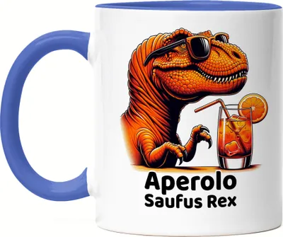 Produktbild von Aperolo Saufus Rex Tasse Blau - T-Rex und sein Aperol Spritz