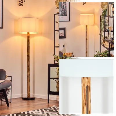 Produktbild von Schiavonea Stehlampe aus Holz/Metall und Schirm aus Stoff