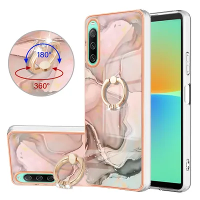 Immagine prodotto di Custodia per Sony Xperia 10 IV, custodia protettiva in silicone TPU bumper a fantasia con supporto ad anello Crème
