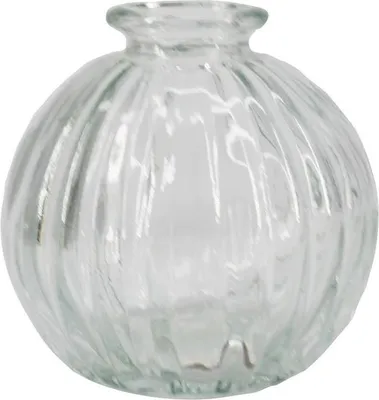 Produktbild von INNA-GLAS Kleine Deko FlascheKARENAS mit Rillen, klar, 8,2cm, Ø8,5cm - Glas Dekoflasche