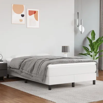 Productafbeelding van Maison Exclusive - Boxspringbed met matras, wit, 120x200 cm, kunstleer
