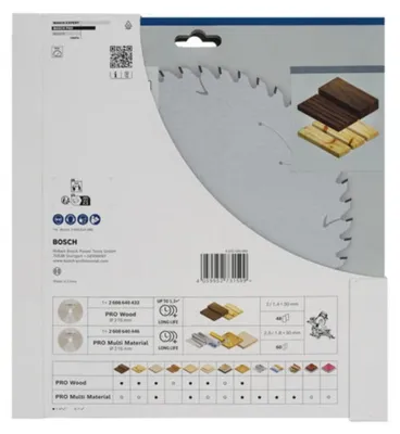 Productafbeelding van PRO Hout- en multifunctioneel zaagblad, 216 mm, 2 stuks, promotiepack