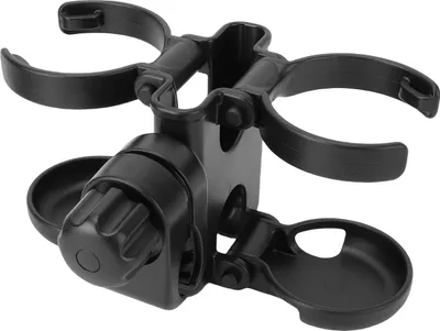 Image de Porte-boisson 3 en 1 pour poussettes avec support pour téléphone portable, universel pour poussettes-vélos, noir
