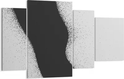 Produktbild von Bild auf Leinwand - Leinwandbild - 4 Teile - Schwarz Staub Weiß - 120x70cm - Wand Bild - Wanddeko - Wandbilder - Leinwanddruck - Bilder - Wanddekoration - Leinwand bilder - Wandbild - DL120x70-4744