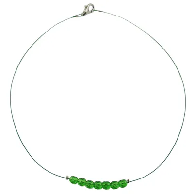 Produktbild von Kette Drahtkette mit facettierten Glasperlen grün 40cm grün 40 cm