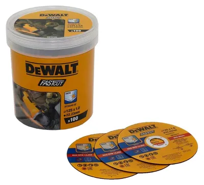 Imagen del producto de Cubo 100 discos DeWALT Inox DT20540-QZ 125mm x 1mm