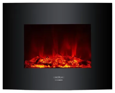 Obrázok produktu pre Cecotec Ready Warm 2600 Curved Flames, Vstavaný krb, Zatvorené, Elektrický, Čierna, Vnútorný, Obdĺžnikový