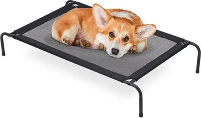Productafbeelding van Famanu hondenbed, hondenligbed tot 35 kg - 19x111x65 cm - Zwart hondenligbed voor buiten