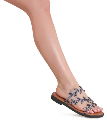 Produktbild von topschuhe24 3241 Damen Glitzer Pantoletten Sandalen, Farbe:Schwarz, Größe:39 EU