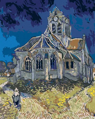 Produktbild von Zuty - Malen nach Zahlen - DIE KIRCHE VON AUVERS (VINCENT VAN GOGH), 40x50 cm, ohne Keilrahmen