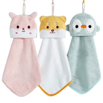 Produktbild von 3 Stück Handtuch Hängendes Küchenhandtuch, wasserabsorbierend, Korallensamt, Handtuch, zum Aufhängen,saugfähiger Waschlappen mit Schlaufe