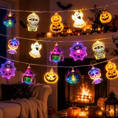 Halloween-Lichterkette 6 m, 40 LED, 8 Modi, Dekolicht
