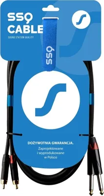 Produktbild von SSQ RCAJM5 - Kabel 2x RCA - 2x Klinkenstecker 6,3 mm Mono 3 m Schwarz