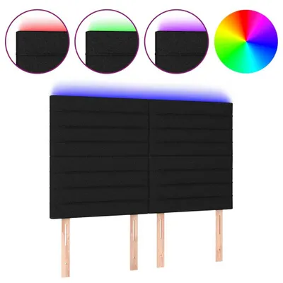 Obrázok produktu pre vidaXL LED čelo postele čierne 144x5x118/128 cm Látka