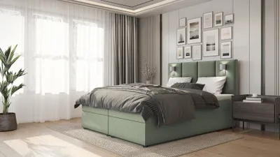 Produktbild von Amerikanisches Bett ANDY – 140x200, Grün