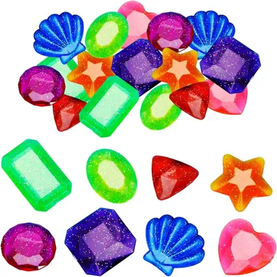 Produktbild von Tauchspielzeug 16 Stück, Kunststoff, zufällige Farben, 8 Formen, für Schwimmbad