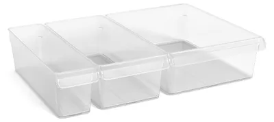 Koelkastorganizer-Set, 3 Größen, transparent, stapelbar