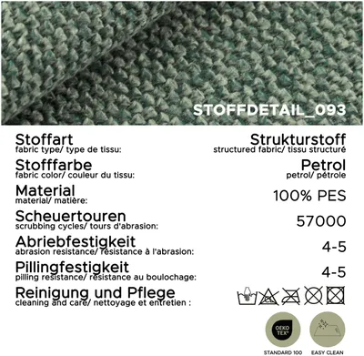 Produktbild von xonox.home Veda Sofa L-Form links petrol B/H/T: 308x90x186cm