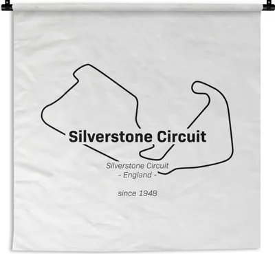Produktbild von MuchoWow® Wandteppich Wandbehang Formel 1 - Silverstone - Rennstrecke 60x60 cm Tapisserie Dekoration Wandtuch - Dekorationen - Wand Decke