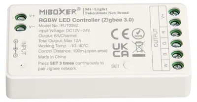 Produktbild von MiBoxer Zigbee Empfänger Controller 12/24V "12A" | Zigbee 3.0 | FUT038Z | RGBW