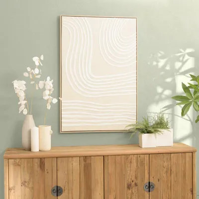 Produktbild von HOMER – Wanddekoration 83 x 123 cm, Linienmuster, naturfarbener Rahmen