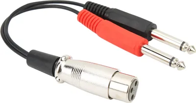 Zdjęcie produktu dla Podwójny kabel rozgałęziający 1/4 cala męski na XLR żeński Y adapter konwertera mikrofonu 6,35 mm 7,9 cala