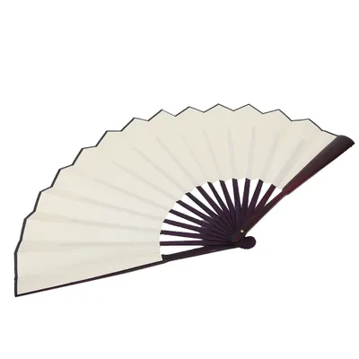 Image de eventail pliable 10 pouces Décoration de mariage Cadeau de danse Eventail en papier (blanc)
