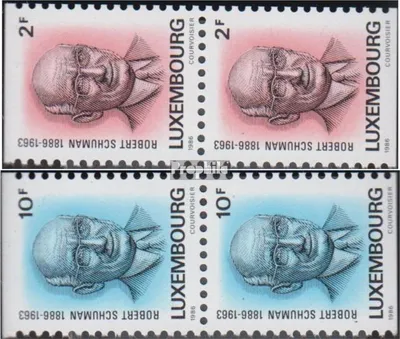 Produktbild von Briefmarken Luxemburg 1986 Mi 1156Do/Du-1157Do/Du Paare (kompl.Ausg.) postfrisch Robert Schuman