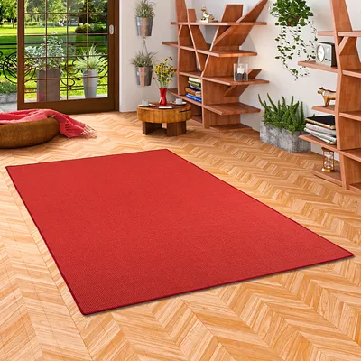 Produktbild von Sisal Natur Teppich Astra Rot, Größe:400x500 cm