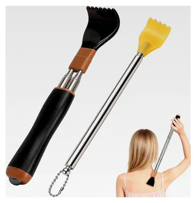 Produktbild von 2er Ausziehbarer Rückenkratzer, Teleskop Rückenkratzer mit Massierenden Perlen, Rückenkratzer Set für Männer und Frauen, für Zuhause, Büro und Unterwegs
